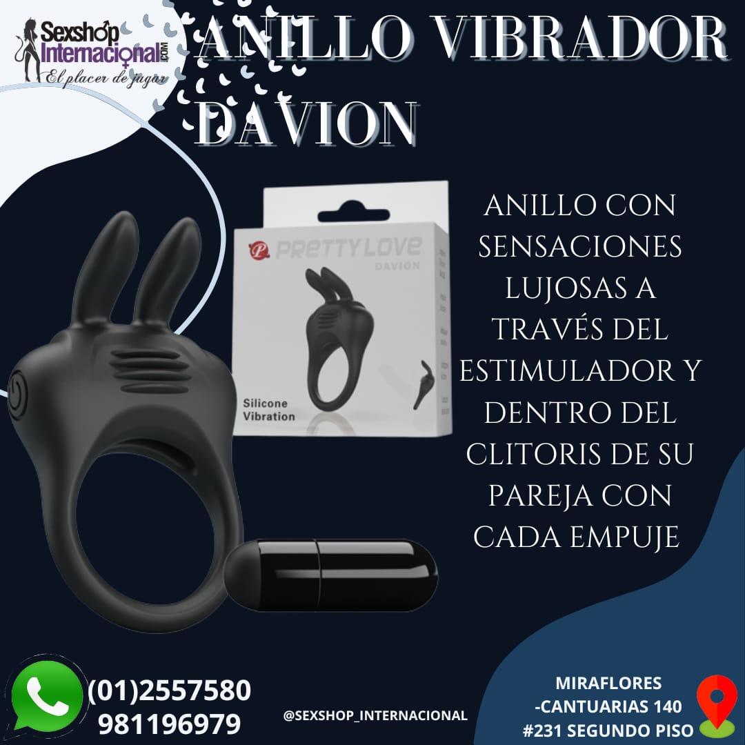 ANILLO RETARDANTE-ESTIMULA EL CLITORIS-PRETTY LOVE DAVION-DE SILICONA-SEXSHOP LIMA 971890151 